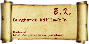 Burghardt Kálmán névjegykártya